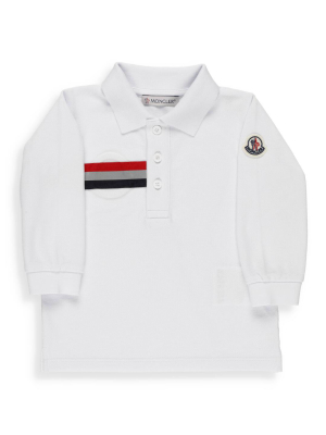 Moncler Enfant Logo Patch Long-sleeve Polo Shirt