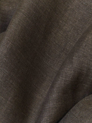 Dark Brown Linen Curtains -   Extra Wide Yarn Dyed