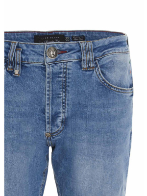 Philipp Plein Istitutional Faded Super Straight-cut Jeans