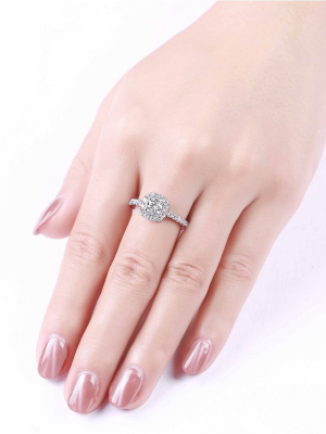 Essentials 1.17ct Cushion Halo Ring