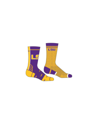 Ncaa Lsu Tigers Men's Crew Socks 2pk Gift Box - 10-13