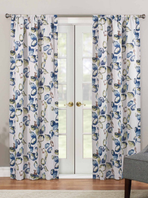 Floral Paige Thermaweave Blackout Curtain Panel - Eclipse