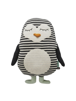 Penguin Pingo Cushion - White / Black