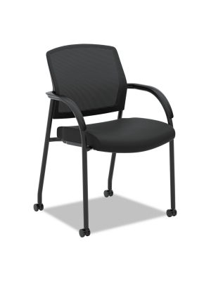 Hon Lota Series Mesh Guest Side Chair Black Fabric Black Base 2285va10