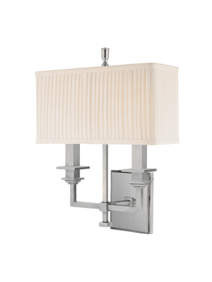 Berwick 2 Light Wall Sconce Polished Nickel