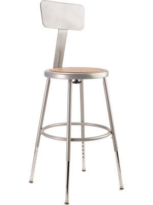 2pk 19 -27" Adjustable Heavy Duty Steel Stool With Backrest - Hampton Collection