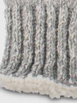 Isotoner Women's Smartdri Knit Snowflake Mittens - Gray One Size