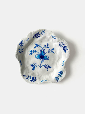 Clay White Flower Delft Tile Wall Art