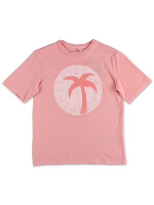 Stella Mccartney Kids Palm Print Oversize T-shirt