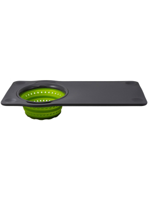 Squish Over-the-sink Cutting Board With Colander Green/gray