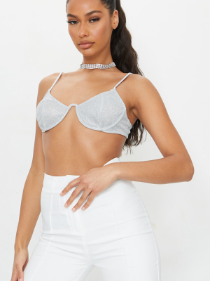 Silver Glitter Underwire Bralet