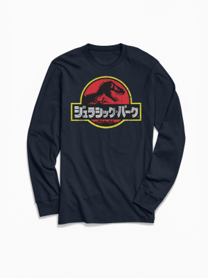 Jurassic Park Japanese Logo Long Sleeve Tee