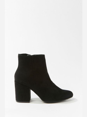 Faux Suede Block Heel Booties