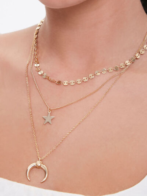 Star & Horn Pendant Necklace Set