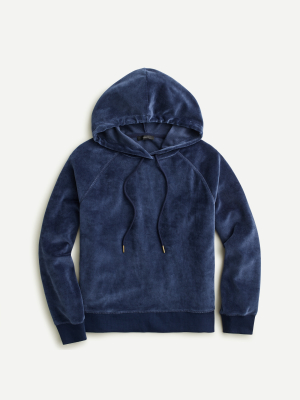 Pullover Hoodie In Velour