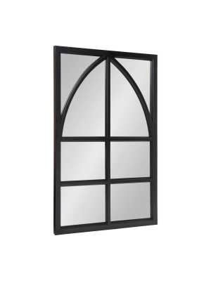 24" X 36" Hogan Wood Arch Wall Mirror Black - Kate And Laurel