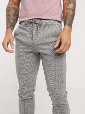 River Island Check Sweatpants In Gray