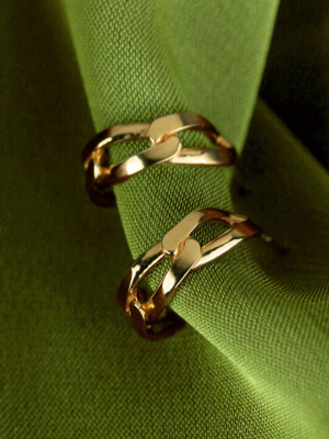 Open Link Gold Huggie Earrings