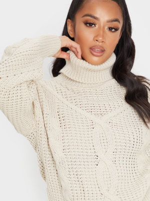 Petite Stone Oversized Chunky Knit Sweater