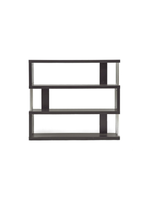 38.5" Barnes Three Shelf Modern Bookshelf Dark Brown - Baxton Studio