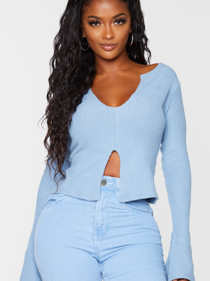 Shape Steel Brushed Rib Long Sleeve Top