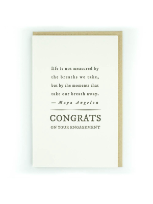 Congrats Engagement Quote Letterpress Card - Ps4