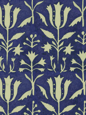 Tulipan Wallpaper In Indigo From The Complementary Collection By Mind The Gap