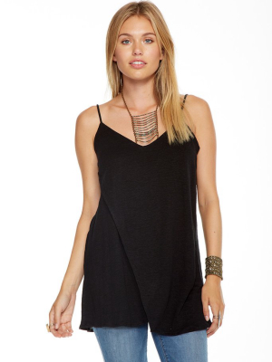 Linen Jersey V Neck Cross Over Cami