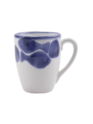 Vietri Viva Santorini Fish Mug - Blue & White