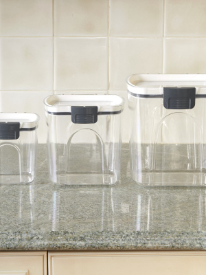 Lakeside Air Tight Locking Lid Plastic Canisters For Food Storage - Set Of 3