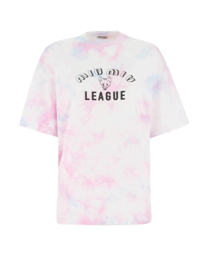 Miu Miu Tie-dye Logo Printed T-shirt