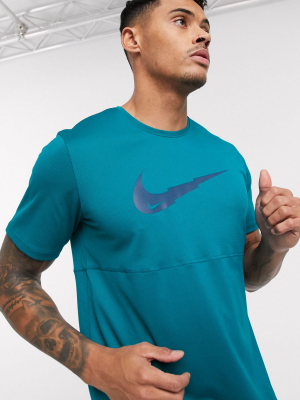 Nike Running Swoosh Logo T-shirt In Blue