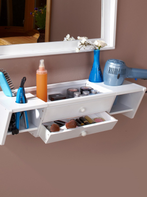 Lakeside Wall-mounted Bathroom Vanity And Accessory Shelf For Makeup, Toiletries