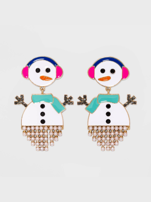 Sugarfix By Baublebar Snowman Drop Earrings - White