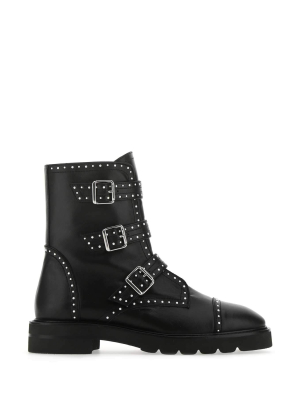 Stuart Weitzman Jesse Lift Studded Ankle Boots