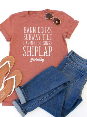 Barn Doors Subway Tiles Crew Neck Tee