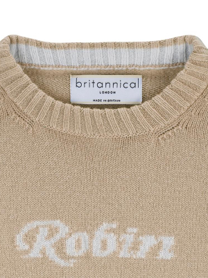 Camden Personalised Cashmere Baby Sweater - Camel