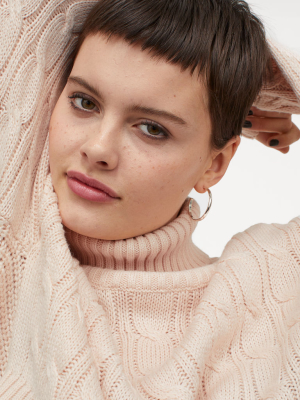 Cable-knit Turtleneck Sweater