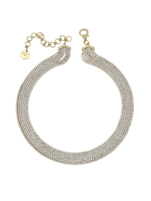 Diamond Thread Stacks Choker - Yellow Gold