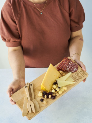 Engraved Monogram Cutting Board And Charcuterie Set