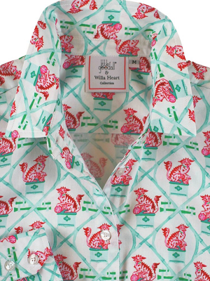 Carrot And Dot Print: Ladies Willa Heart Classic Shirt