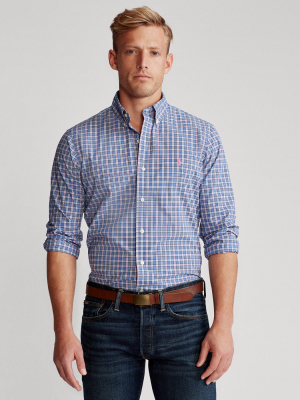 Classic Fit Plaid Poplin Shirt