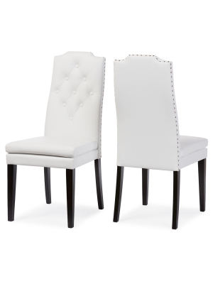 Set Of 2 Dylin Modern And Contemporary Faux Leather Dining Chairs - Baxton Studio