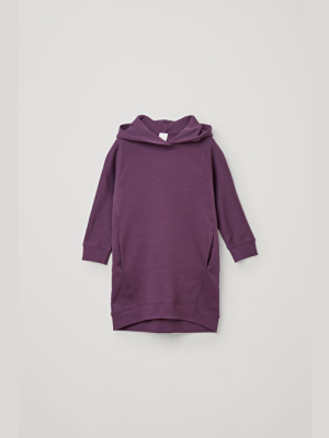 Hooded Organic Cotton Sweatshirt Dress