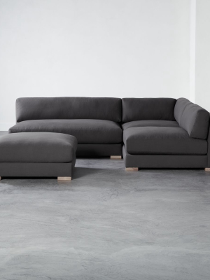 Piazza Dark Grey 4-piece Modular Single Apartment Sofa Sectional