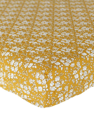 Fitted Sheet Made With Liberty Fabric Capel Mustard
