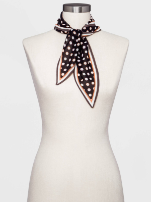 Women's Polka Dot Kite Scarf - A New Day™ Black One Size