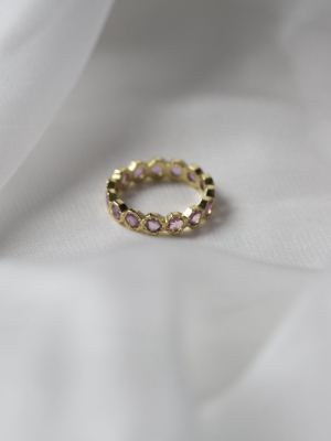 3mm Crown Bezel Pink Sapphire Eternity Ring