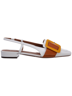 L'autre Chose Buckle Detail Slingback Flats