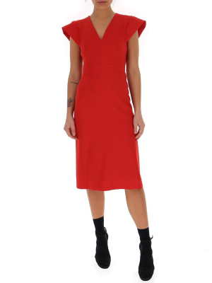 Alexander Mcqueen V-neck Midi Dress